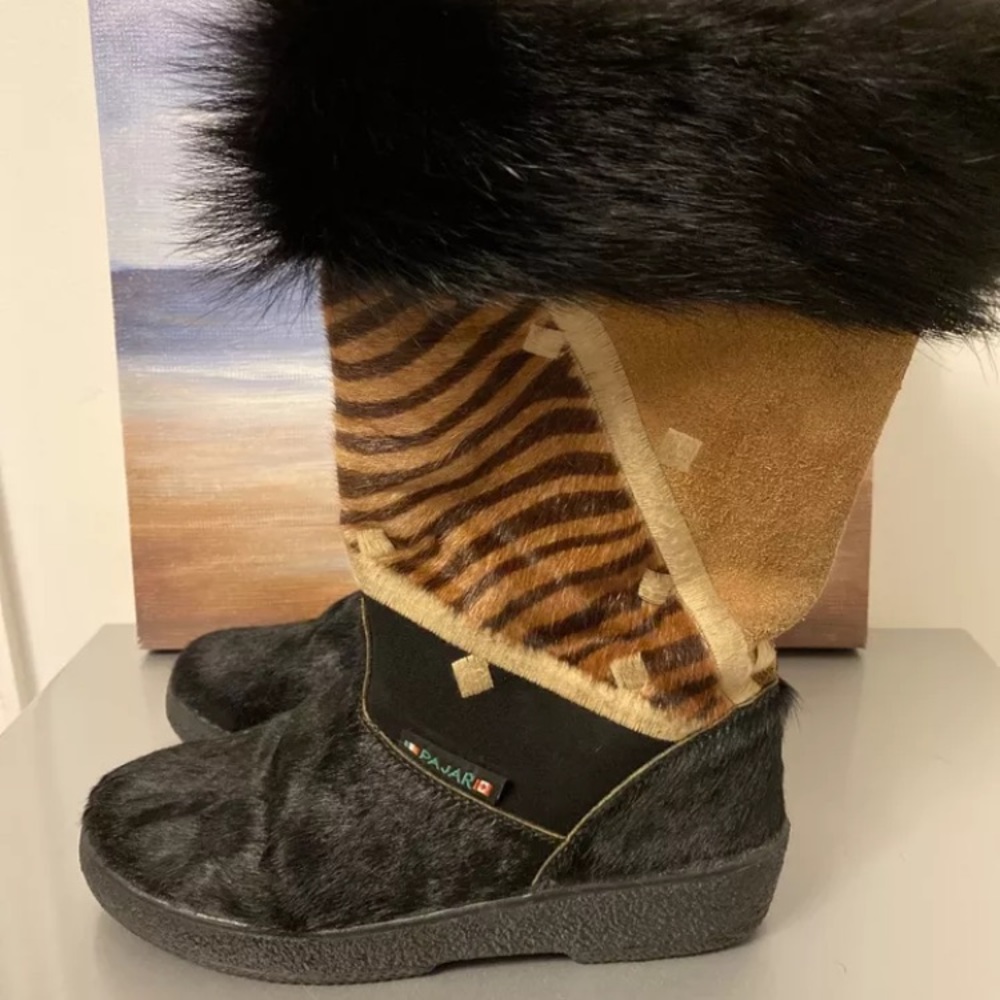Pajar women’s Boots 6.5 Mint Animal Print Italian